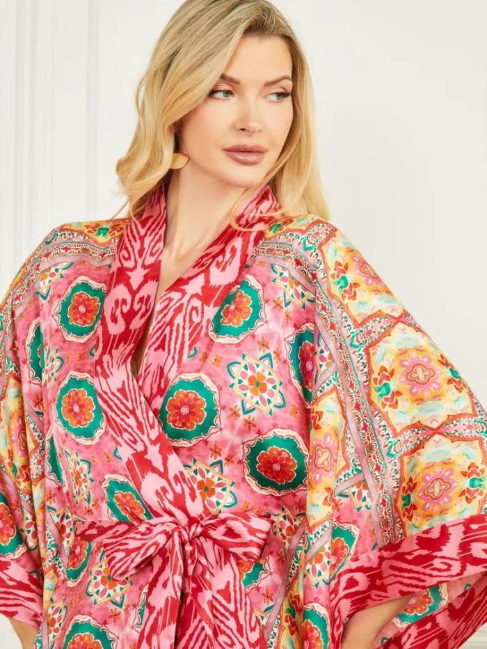 Women Jackets Marciano Babylon Satin Kimono Babylon Blanket Print Women Jackets Marciano Babylon Satin Kimono Babylon Blanket Print