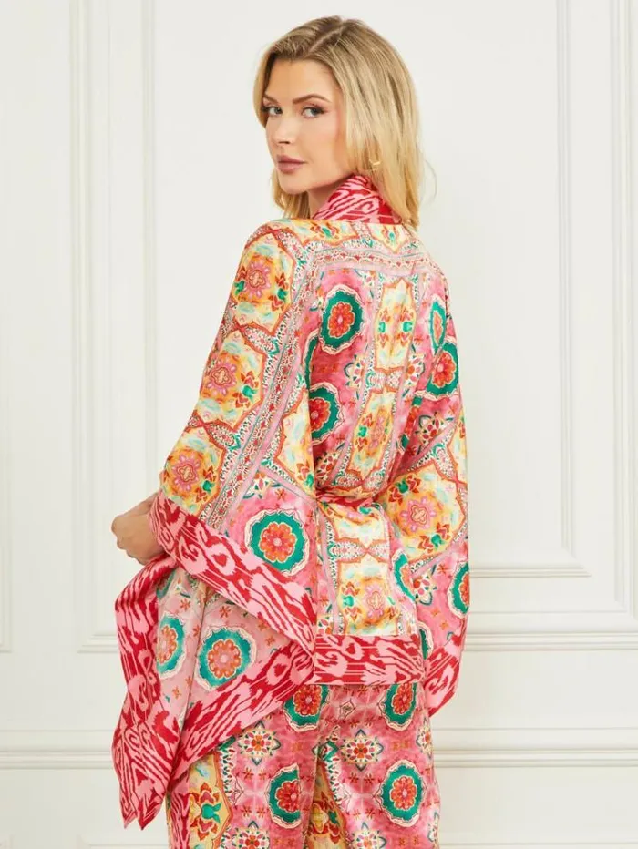 Women Jackets Marciano Babylon Satin Kimono Babylon Blanket Print Women Jackets Marciano Babylon Satin Kimono Babylon Blanket Print