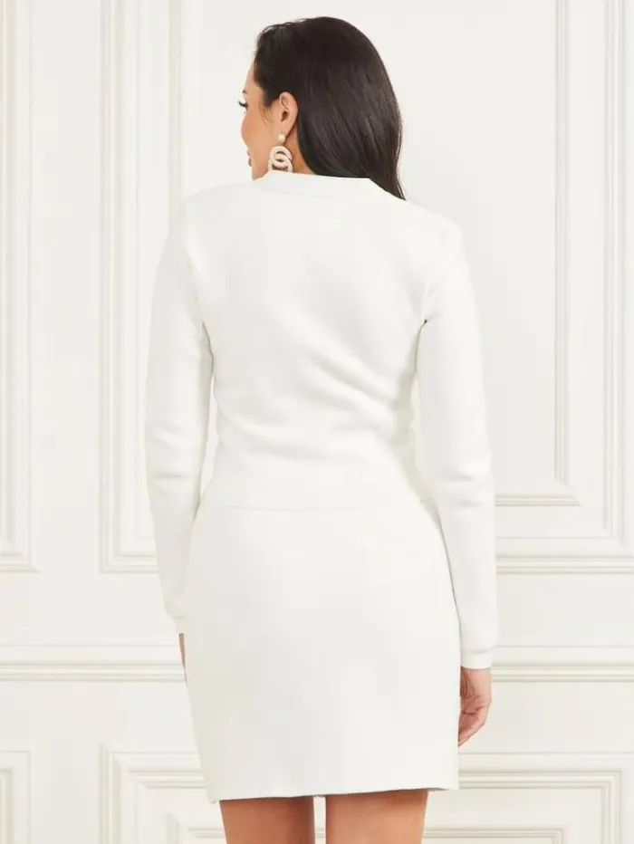 Women Jackets Marciano Gio Zip Sweater Jacket Pale Pearl Women Jackets Marciano Gio Zip Sweater Jacket Pale Pearl
