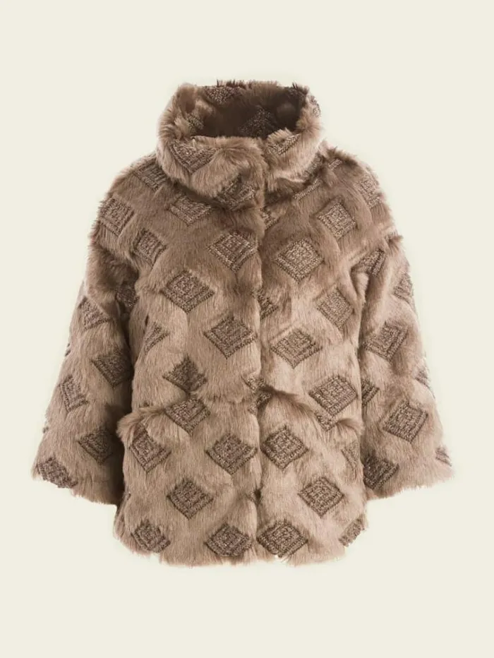 Women Jackets Marciano Luna Jacket Allover Embroidered Bisqu Women Jackets Marciano Luna Jacket Allover Embroidered Bisqu