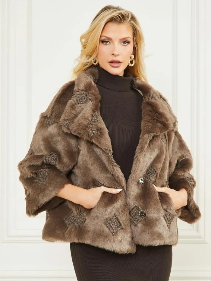 Women Jackets Marciano Luna Jacket Allover Embroidered Bisqu Women Jackets Marciano Luna Jacket Allover Embroidered Bisqu