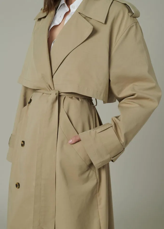 Women Jackets Outerwear Joe039s Jeans THE ELIZABETH TRENCH COAT Biscotti