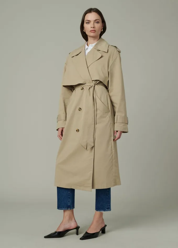 Women Jackets Outerwear Joe039s Jeans THE ELIZABETH TRENCH COAT Biscotti