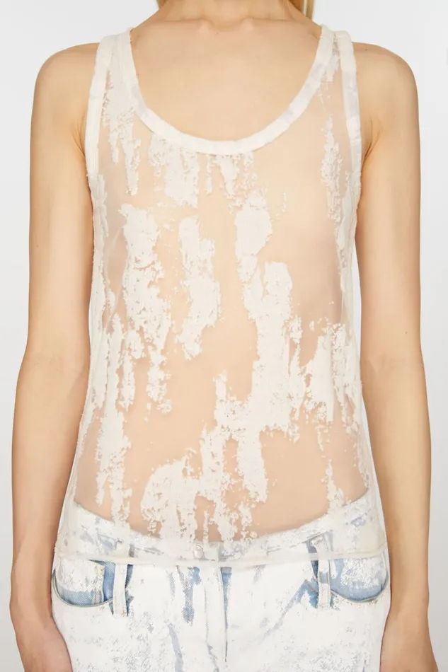Women Jacquard Tank Top Off White Acne Studios Tshirts