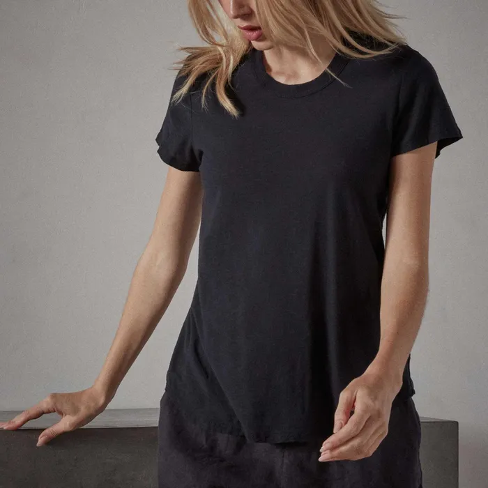 WOMEN James Perse CLASSICS Sheer Slub Crew Neck Tee Deep