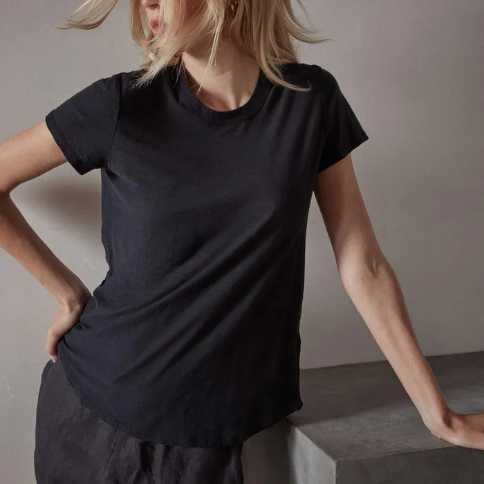 WOMEN James Perse CLASSICS Sheer Slub Crew Neck Tee Deep