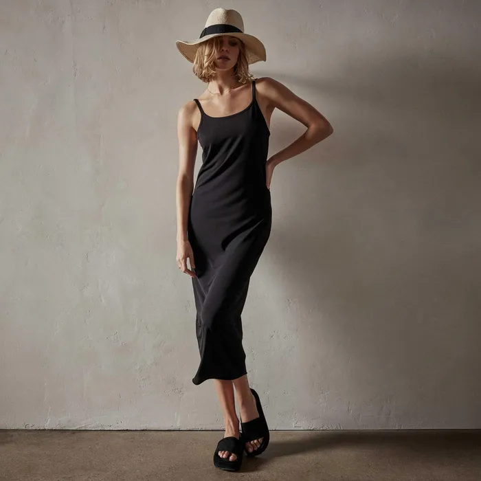 WOMEN James Perse DRESSESJUMPSUITS Matte Jersey Tank Dress Black