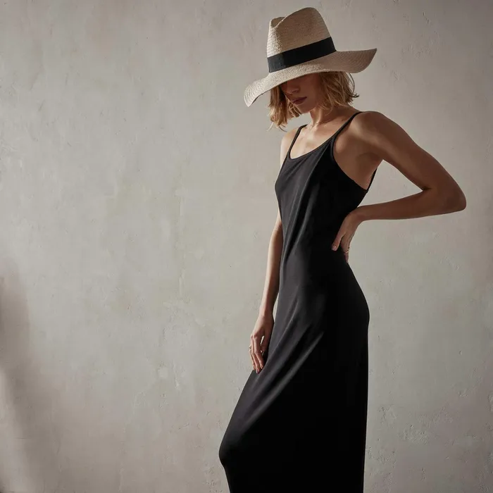 WOMEN James Perse DRESSESJUMPSUITS Matte Jersey Tank Dress Black