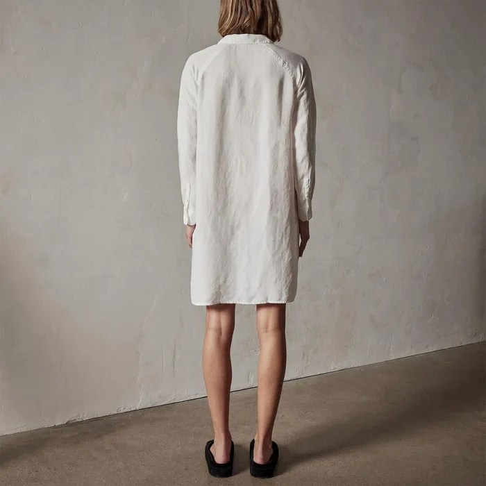 WOMEN James Perse DRESSESJUMPSUITS Pacific Linen Shirt Dress Everest White Pigment