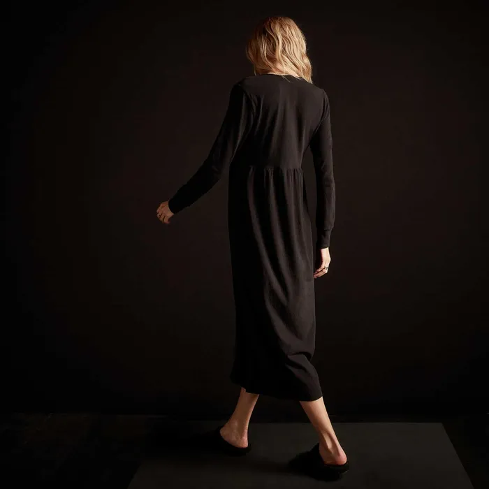 WOMEN James Perse DRESSESJUMPSUITS Recycled Brushed Empire Waist Dress Black