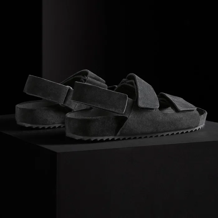 WOMEN James Perse SANDALS Women039s Double Strap Velcro Sandal Black