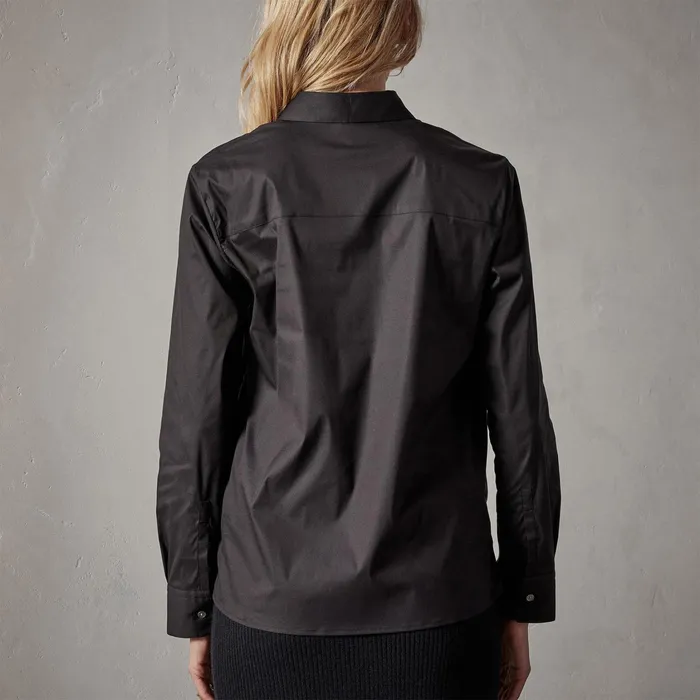 WOMEN James Perse SHIRTING Matte Stretch Poplin Long Sleeve Shirt Black