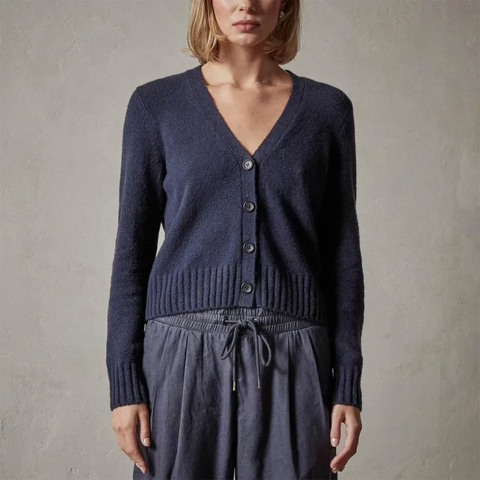 WOMEN James Perse SWEATERS Cotton Cashmere Blend Cardigan Navy