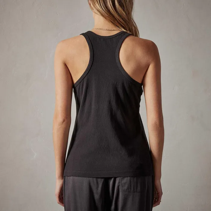 WOMEN James Perse TANKS Cut Away Racer Back Tank Black