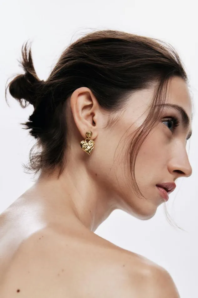 Women Jewellery Desigual Zalio Gold Plated Heart Earrings