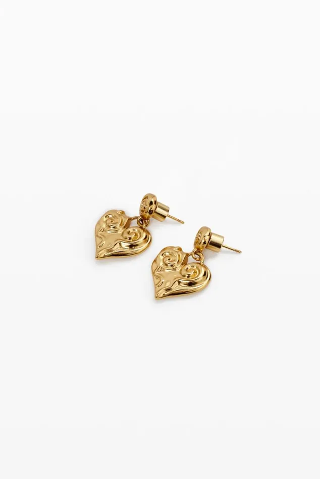 Women Jewellery Desigual Zalio Gold Plated Heart Earrings