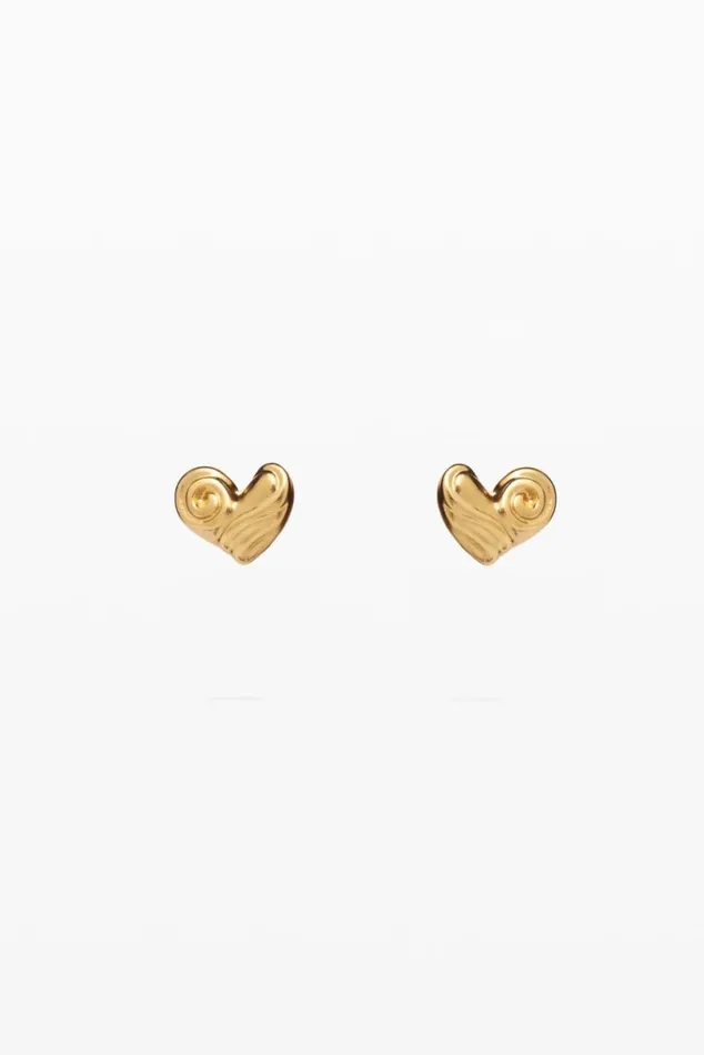 Women Jewellery Desigual Zalio Goldplated Heart Stud Earrings