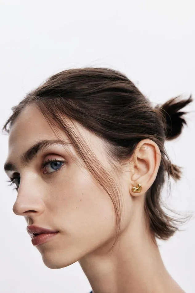Women Jewellery Desigual Zalio Goldplated Heart Stud Earrings