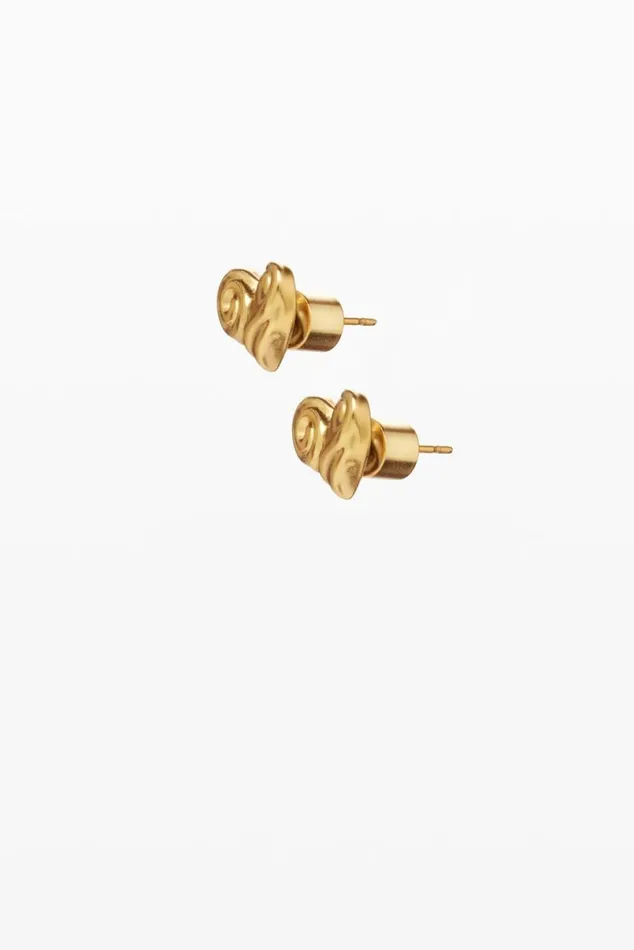 Women Jewellery Desigual Zalio Goldplated Heart Stud Earrings