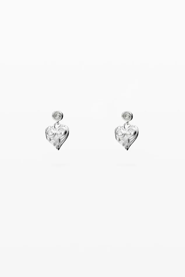 Women Jewellery Desigual Zalio Silver Plated Heart Earrings