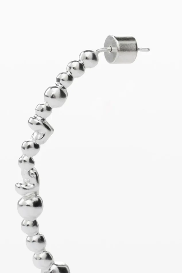 Women Jewellery Desigual Zalio Silverplated Heart Hoop Earrings