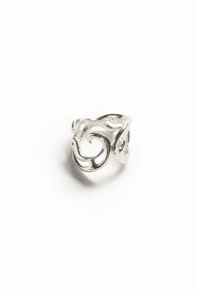 Women Jewellery Desigual Zalio Silver Plated Organic Shape Ring