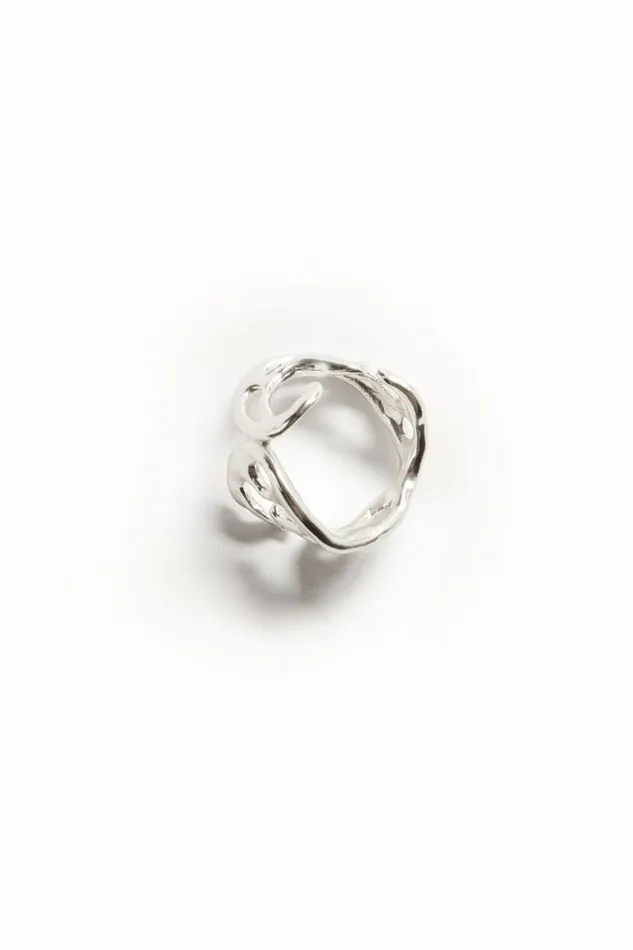 Women Jewellery Desigual Zalio Silver Plated Organic Shape Ring
