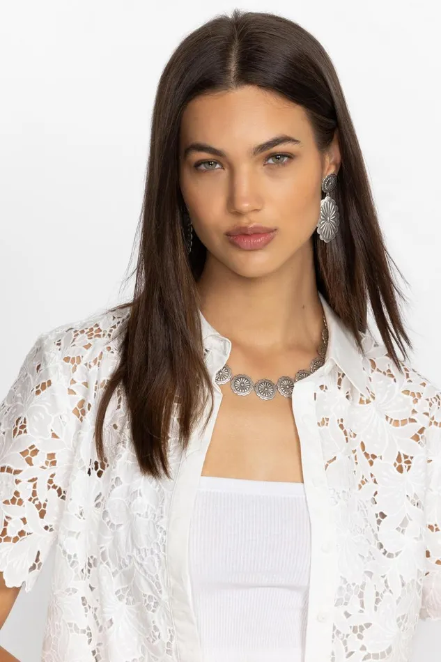 Women Jewelry Johnny Was RIVER RANCH CONCHO NECKLACE Silver Women Jewelry Johnny Was RIVER RANCH CONCHO NECKLACE Silver
