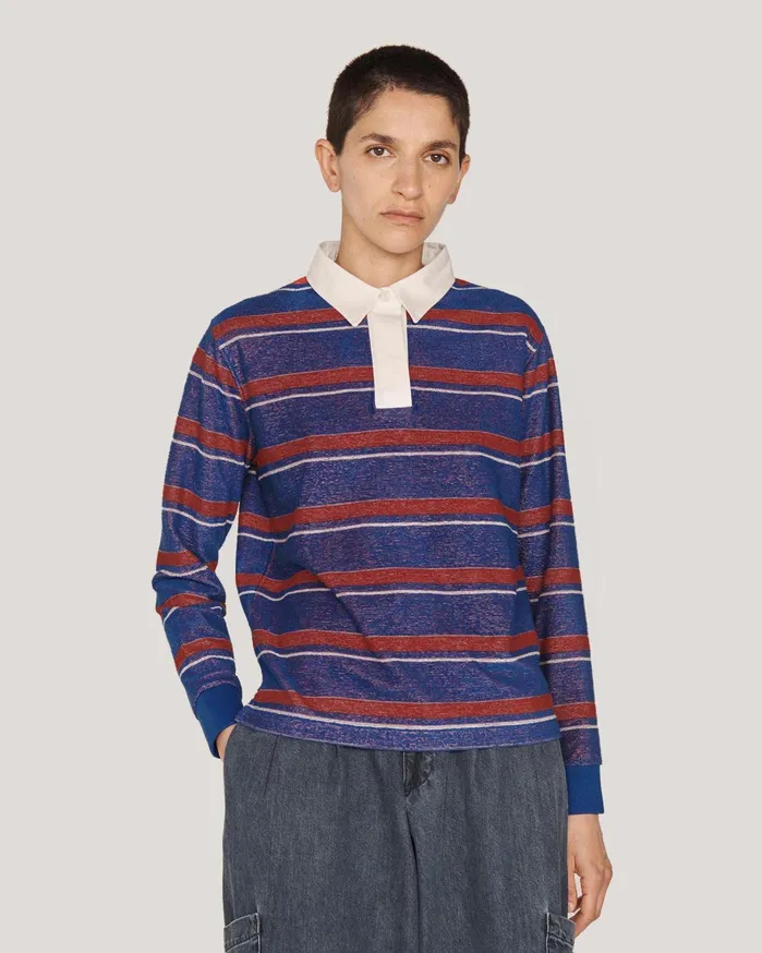 Women JJ Rugby Sweatshirt Multi Stripe YMC Tops and TShirts