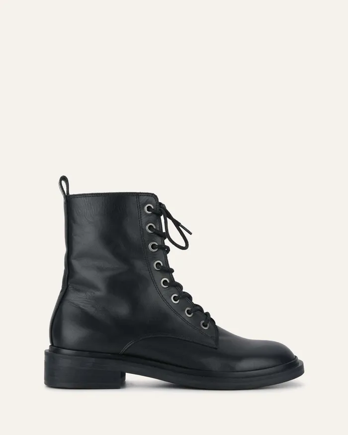 Women jomercer Darwin flat ankle boots black leather ANKLE BOOTS