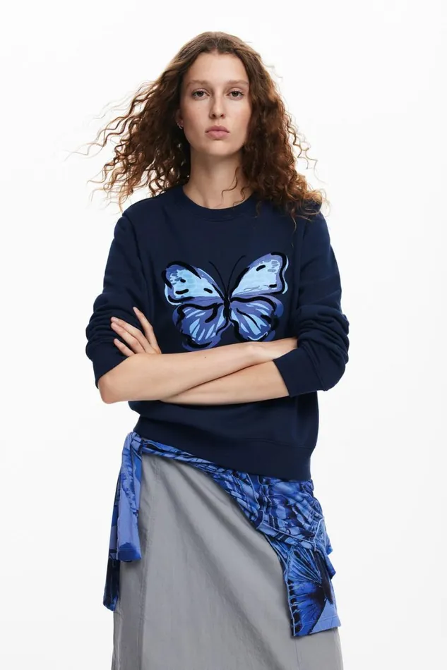 Women Jumpers Desigual Butterfly Sweatshirt