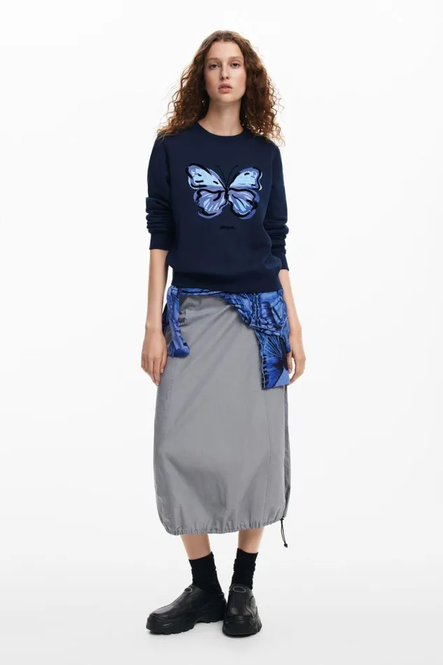 Women Jumpers Desigual Butterfly Sweatshirt