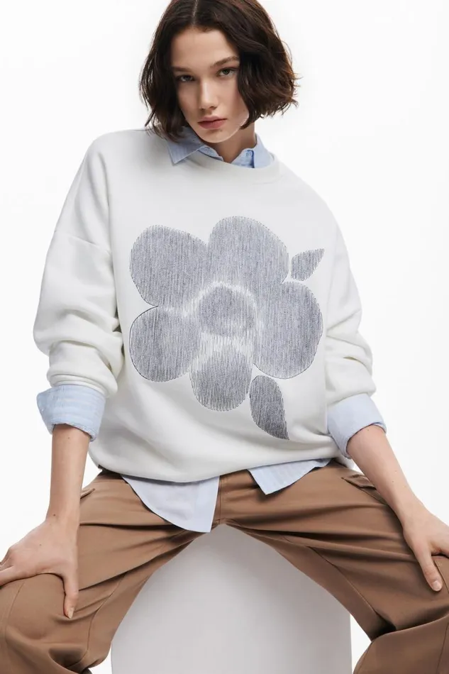 Women Jumpers Desigual Floral Print Sweatshirt