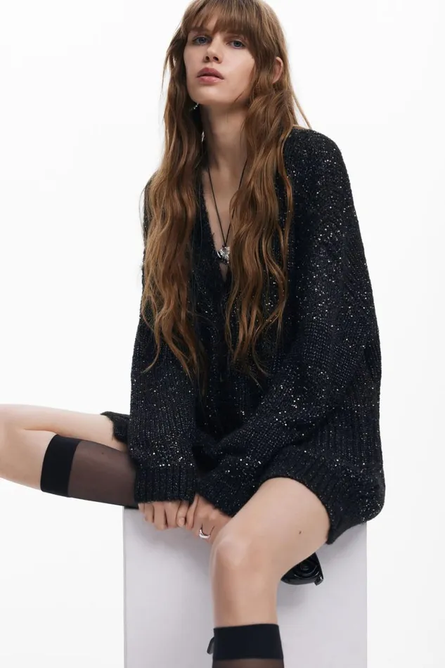 Women Jumpers Desigual Vneck Knit Jacket