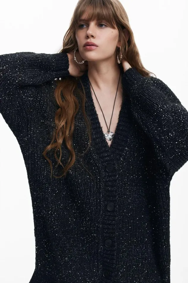 Women Jumpers Desigual Vneck Knit Jacket