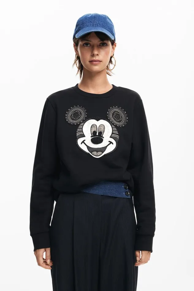 WomenKids Jumpers Desigual Mickey Mouse Face Sweatshirt