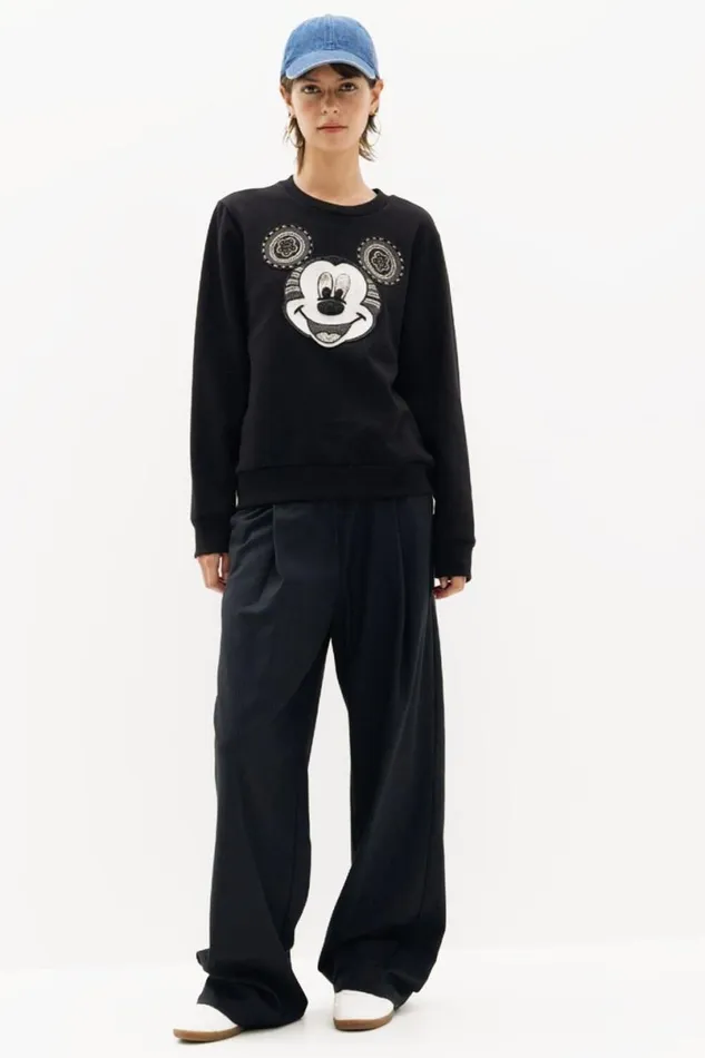 WomenKids Jumpers Desigual Mickey Mouse Face Sweatshirt