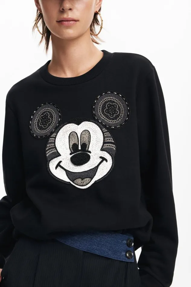 WomenKids Jumpers Desigual Mickey Mouse Face Sweatshirt