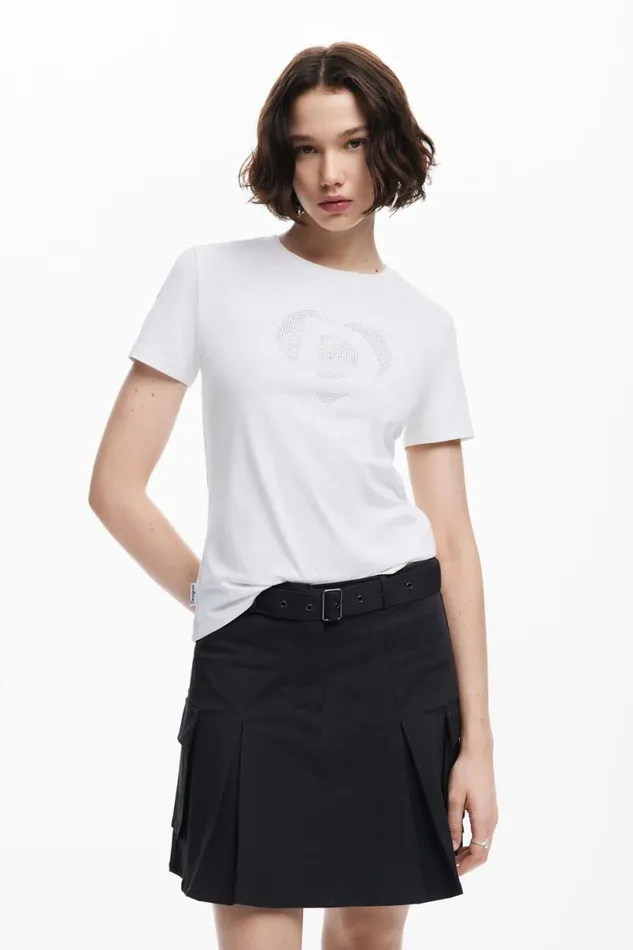 WomenKids Tshirts Desigual Tshirt With Strass Logo