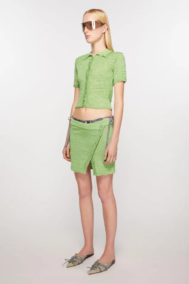 Women Knit Mini Skirt Bright Green Acne Studios Skirts