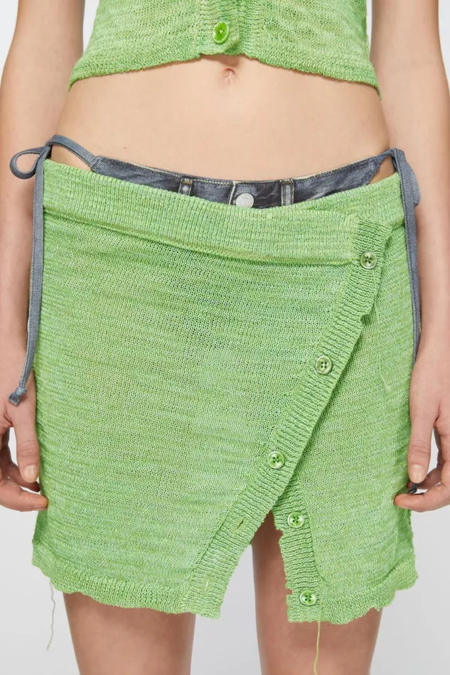 Women Knit Mini Skirt Bright Green Acne Studios Skirts