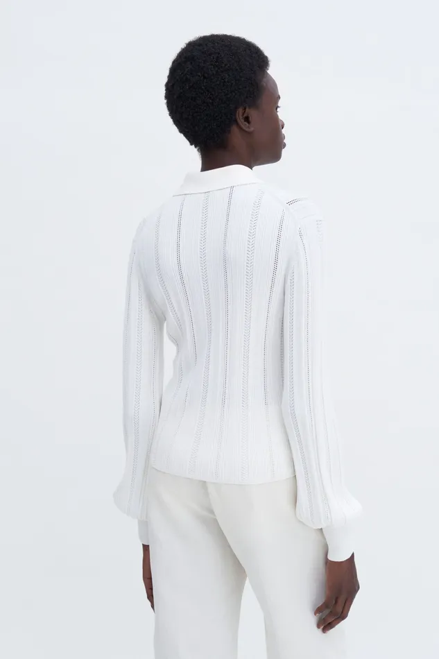 Women Knitwear filippak Braid Knit Cardigan Pearl White Women Knitwear filippak Braid Knit Cardigan Pearl White