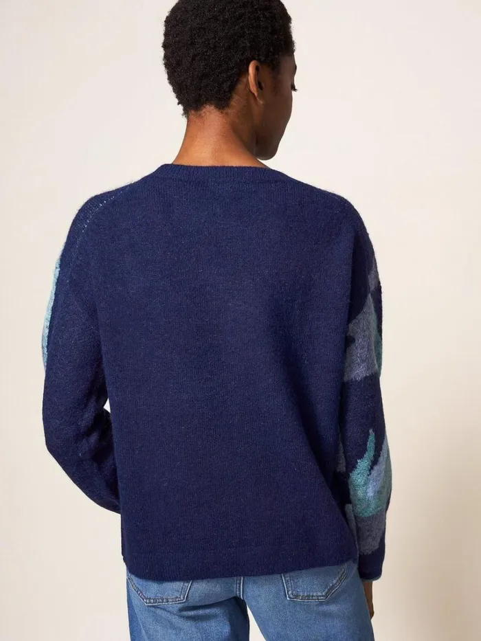 Women KNITWEAR White Stuff ABSTRACT KOI JUMPER Navy Multi Women KNITWEAR White Stuff ABSTRACT KOI JUMPER Navy Multi
