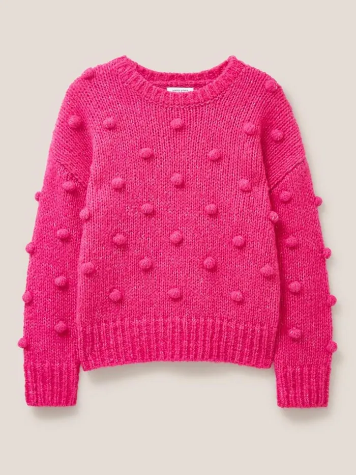 Women KNITWEAR White Stuff BOBBLE JUMPER Bright Pink Women KNITWEAR White Stuff BOBBLE JUMPER Bright Pink