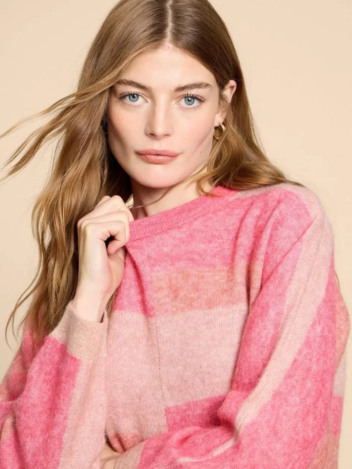 Women KNITWEAR White Stuff COLOURBLOCK DOLLY JUMPER Pink Multi Women KNITWEAR White Stuff COLOURBLOCK DOLLY JUMPER Pink Multi