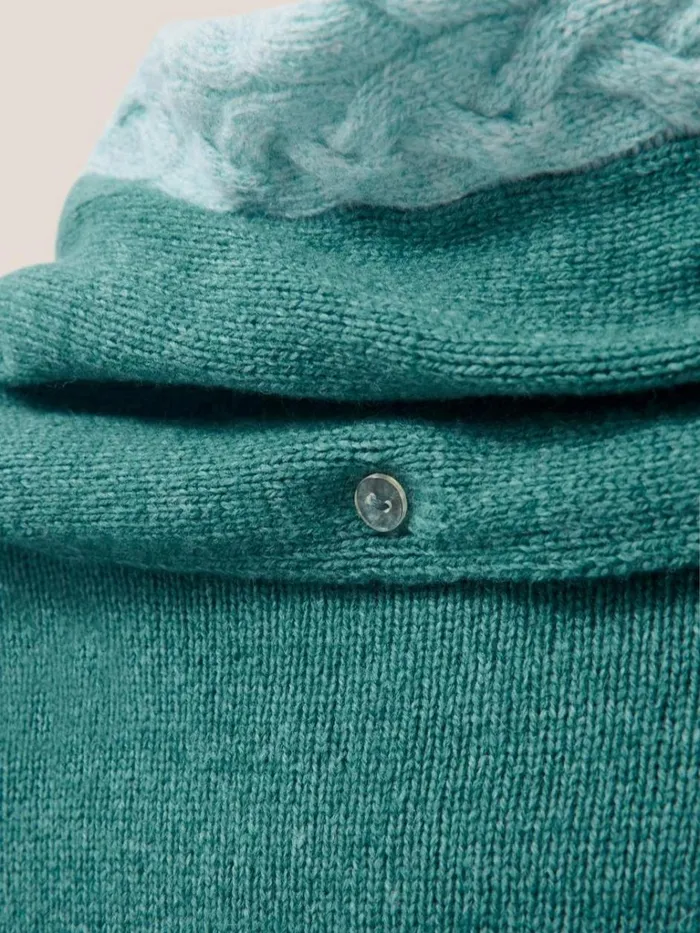 Women KNITWEAR White Stuff Fern Knitted Casual Poncho Mid Teal Women KNITWEAR White Stuff Fern Knitted Casual Poncho Mid Teal