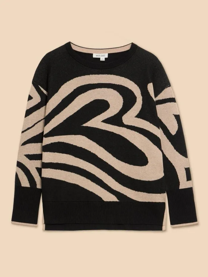 Women KNITWEAR White Stuff HEART OLIVE JUMPER Black Multi Women KNITWEAR White Stuff HEART OLIVE JUMPER Black Multi