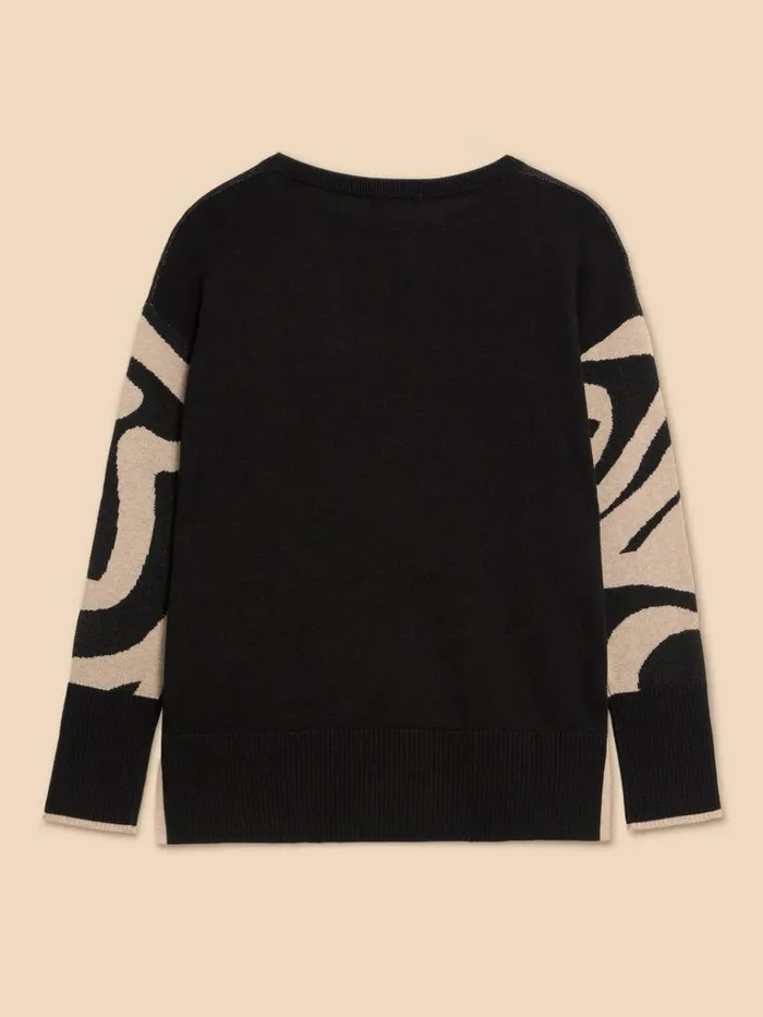Women KNITWEAR White Stuff HEART OLIVE JUMPER Black Multi Women KNITWEAR White Stuff HEART OLIVE JUMPER Black Multi