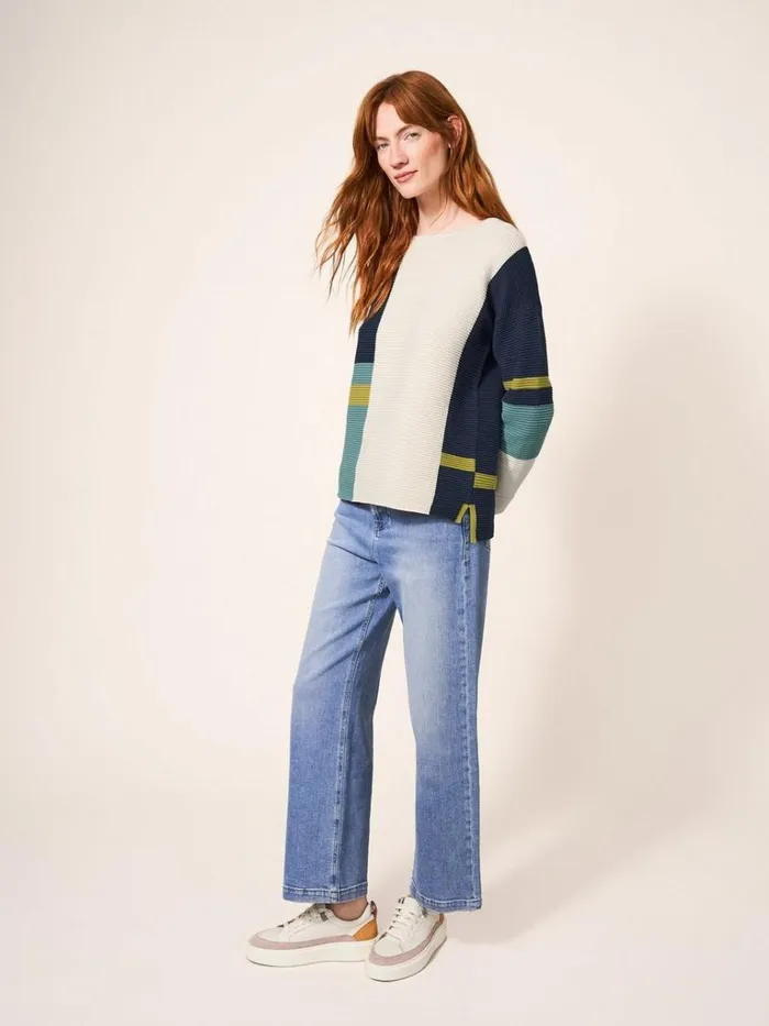 Women KNITWEAR White Stuff JANA JUMPER Teal Multi