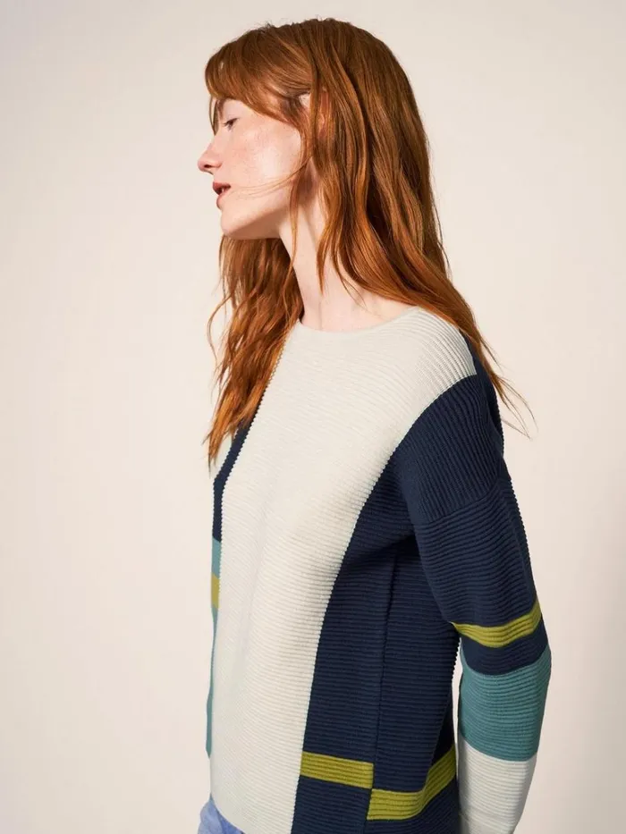 Women KNITWEAR White Stuff JANA JUMPER Teal Multi